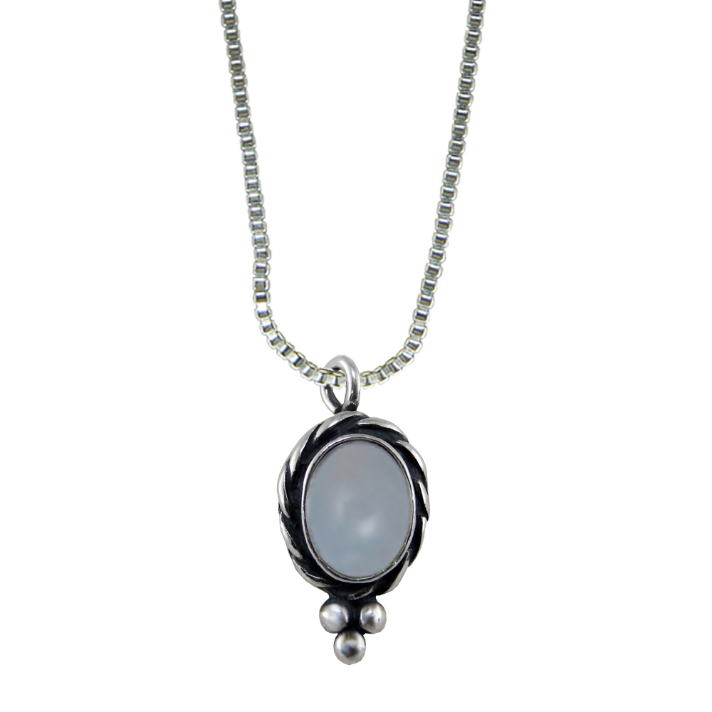 Sterling Silver Little Blue Lace Agate Pendant Necklace